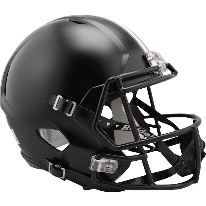 Ohio State Buckeyes Replica Full Size Speed Helmet - Satin Black with Red Buckeyes