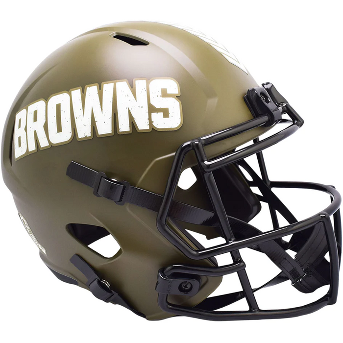 Cleveland Browns Replica Riddell Speed Full Size Helmet - SALUTE TO SERVICE
