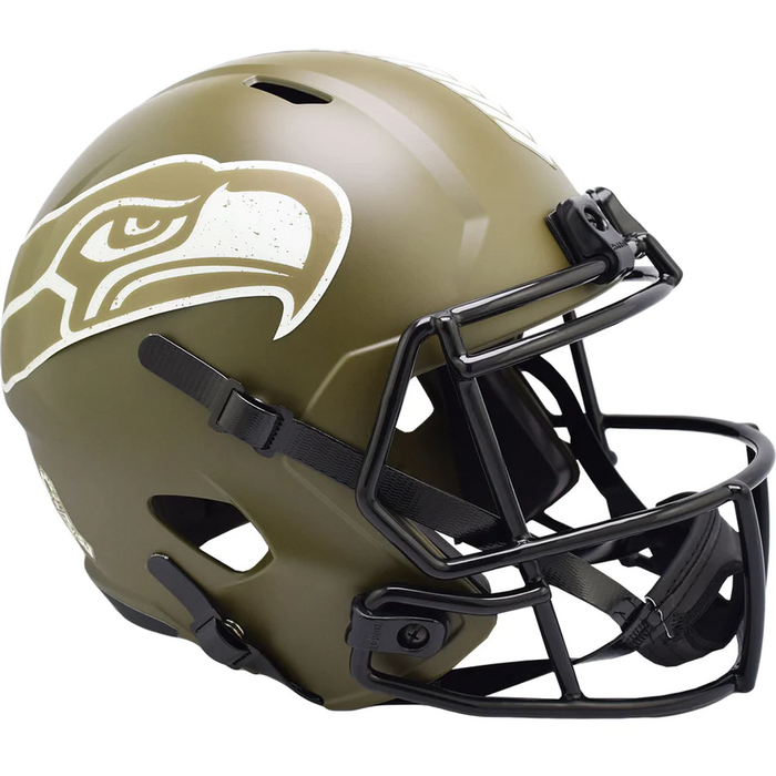 Seattle Seahawks Replica Riddell Speed Full Size Helmet - SALUTE TO SERVICE