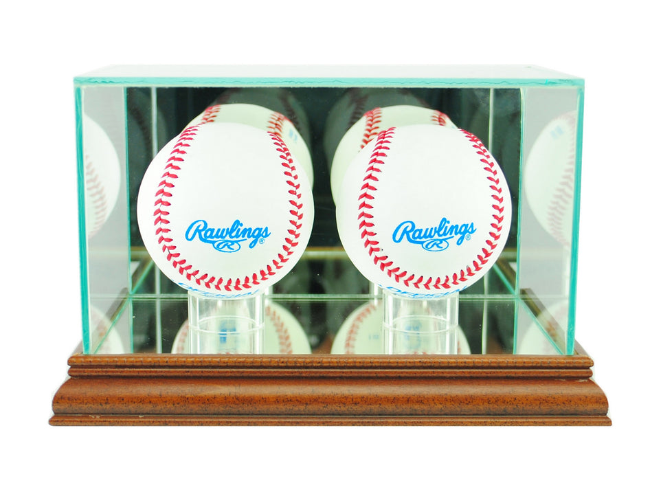 Double Baseball Display Case with Mirrors