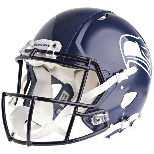 Seattle Seahawks Authentic Full Size Speed Helmet - Matte Navy