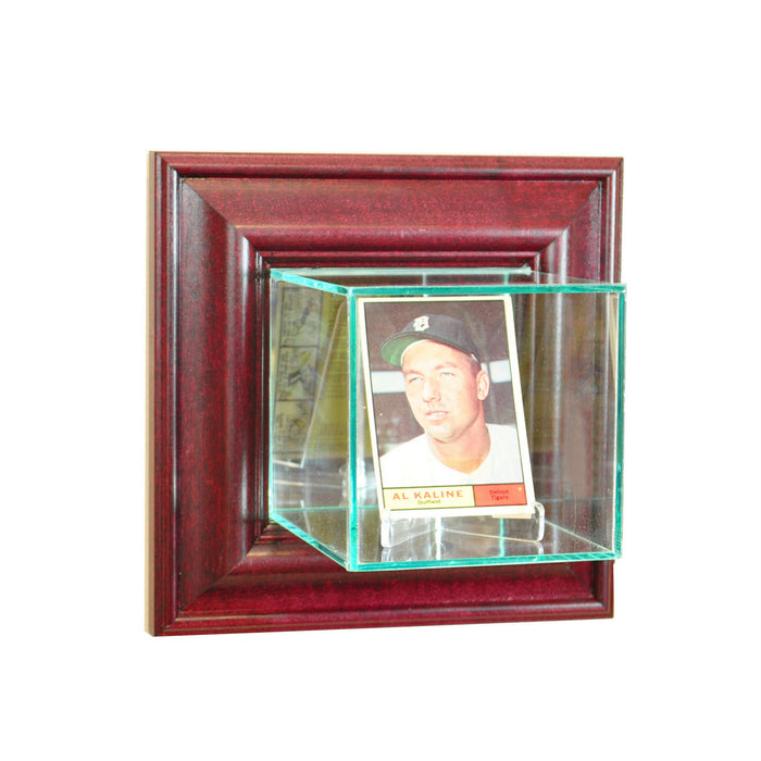 Wall Mounted Single Card Display Case with Mirrors