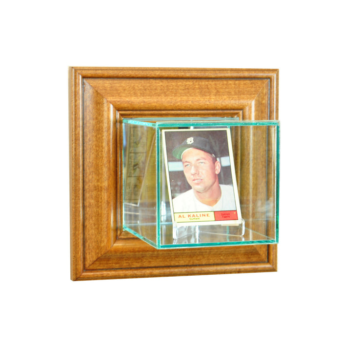 Wall Mounted Single Card Display Case with Mirrors
