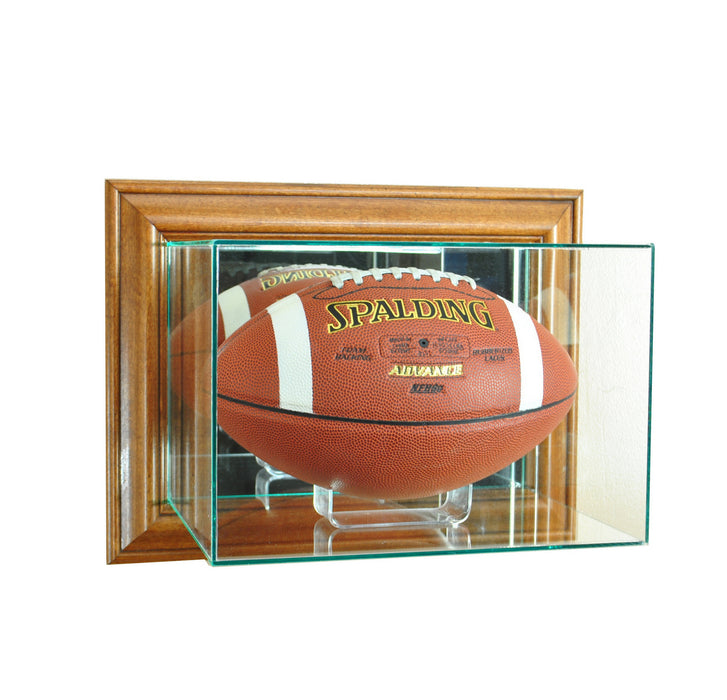 Wall Mounted Football Display Case with Mirror