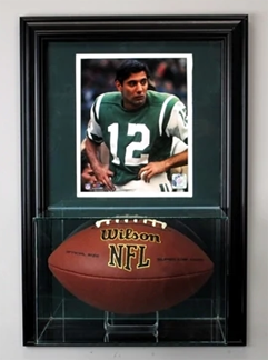 Wall Mounted Football Display Case and 8x10 Photo