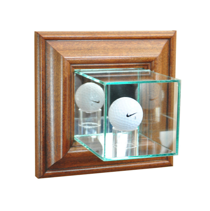 Wall Mounted Golf Ball Display Case with Mirrors