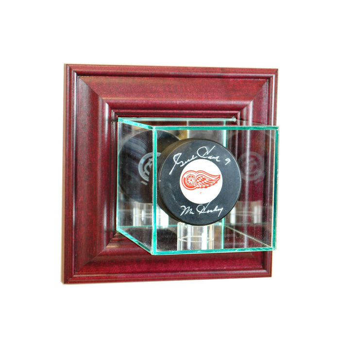 Wall Mounted Single Puck Display Case with Mirrors