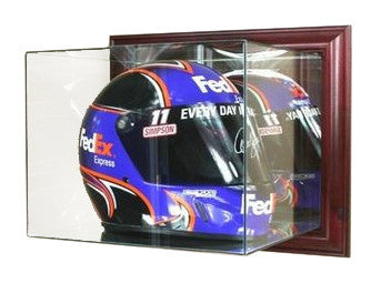 Wall Mounted Racing Helmet Display Case with Mirrors