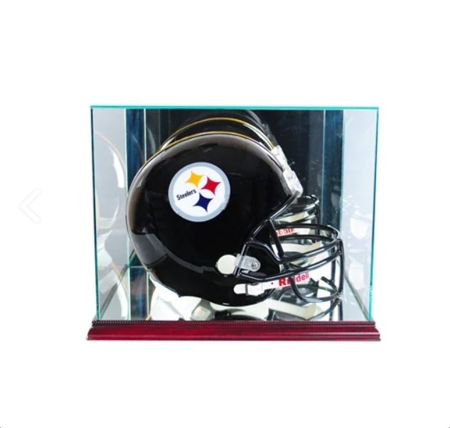 Rectangle Full Size Helmet Display Case with Mirrors