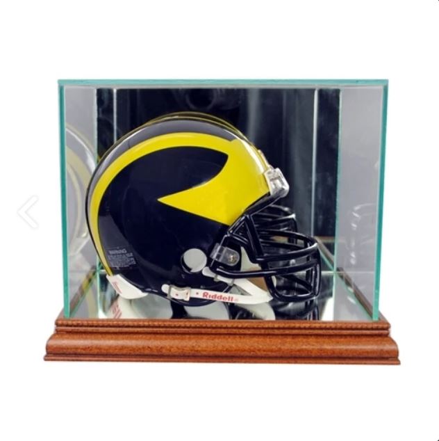 Mini Football Helmet Display Case with Mirrors