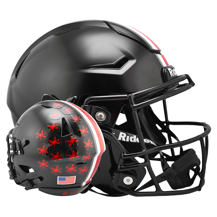black ohio state football helmet Buckeyes Mini Speed Release facemask attachment system Ohio State Buckeys Black-out football