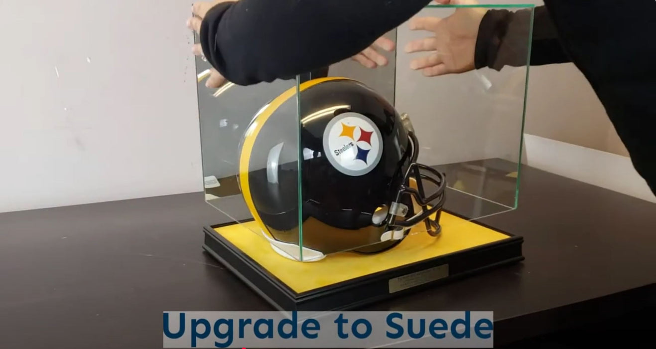 Rectangle Helmet Display Case with Mirrors - Game Day Treasures