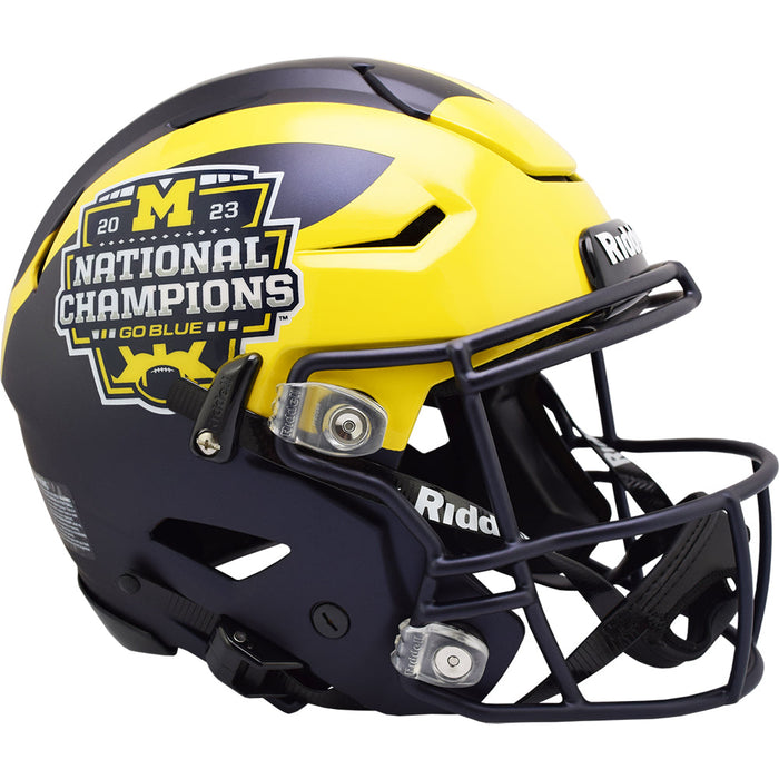 Michigan Wolverines Authentic Full Size SpeedFlex Helmet - 2023 National Champs - Painted Wings