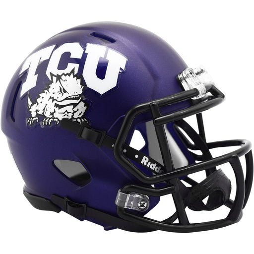 TCU Horned Frogs Mini Speed Helmet - Satin Purple - Game Day Treasures