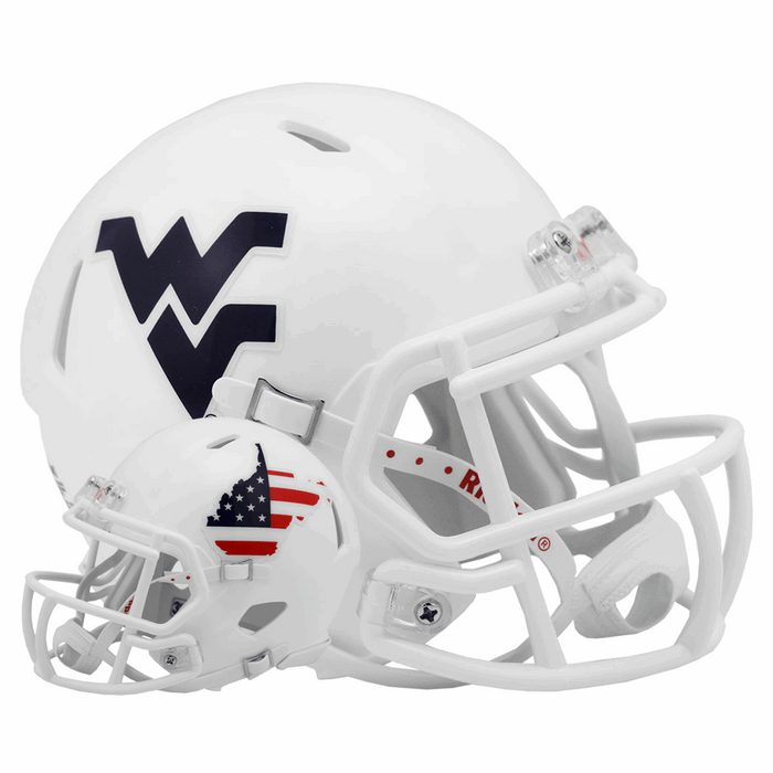 West Virginia Mountaineers Mini Speed Helmet - Stars and Stripes - Game Day Treasures