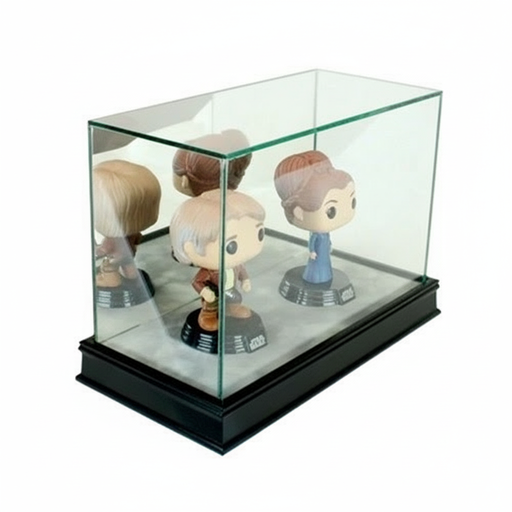 Double Funko Bobblehead Display Case – UV Glass & Hardwood Base - Game Day Treasures