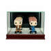 Double Funko Bobblehead Display Case – UV Glass & Hardwood Base - Game Day Treasures