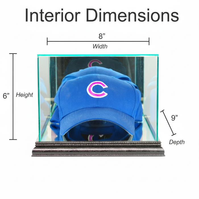 Baseball Hat Display Case with Mirrors - Game Day Treasures