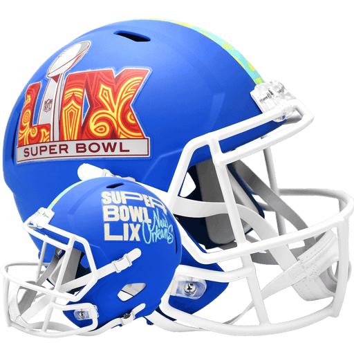 Super Bowl 59 Replica Riddell Speed Helmet - Flat Royal Blue - Game Day Treasures