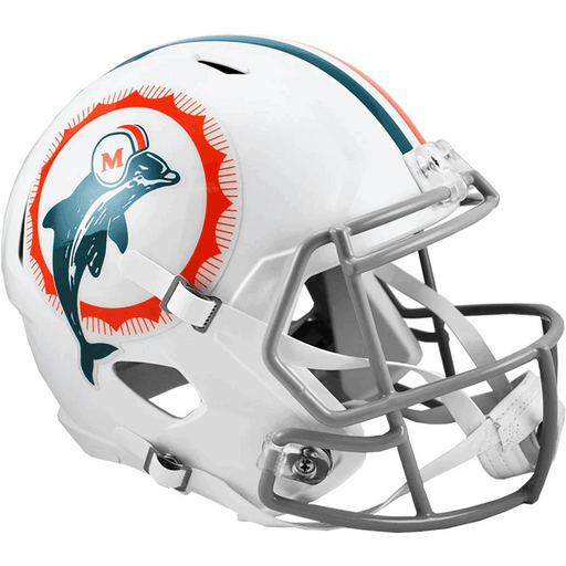 Miami Dolphins Replica Throwback Speed Helmet - Tribute - Game Day Treasures