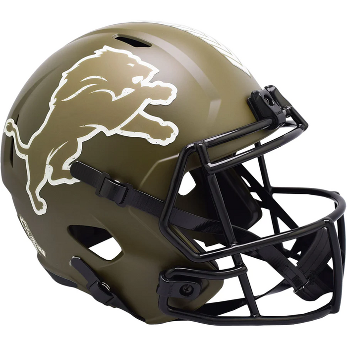 Detroit Lions Replica Riddell Speed Full Size Helmet - SALUTE TO SERVICE