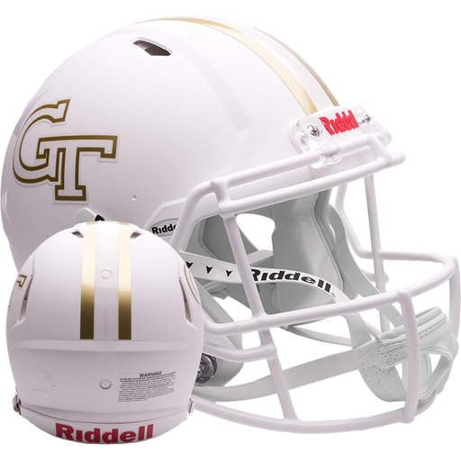 Georgia Tech Yellow Jackets Authentic Riddell Speed Helmet - Flat White - Game Day Treasures