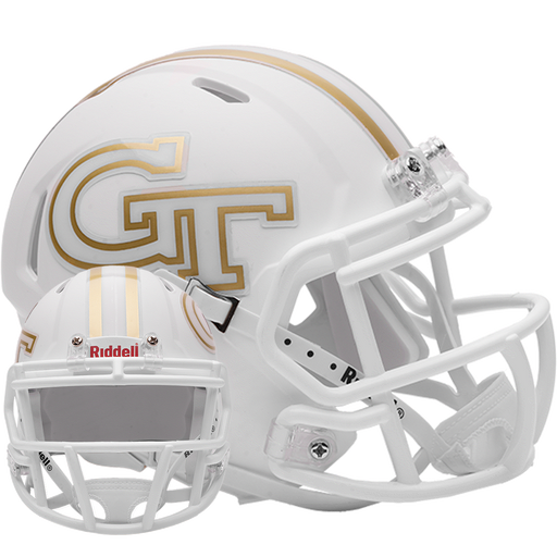 Georgia Tech Yellow Jackets Riddell Mini Speed Helmet - Flat White - Game Day Treasures
