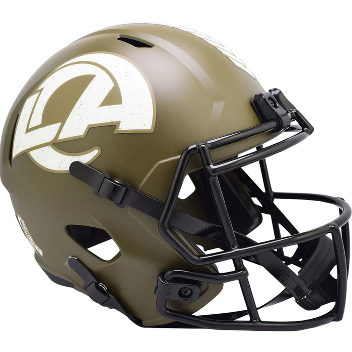 Los Angeles Rams Replica Riddell Speed Full Size Helmet - SALUTE TO SERVICE