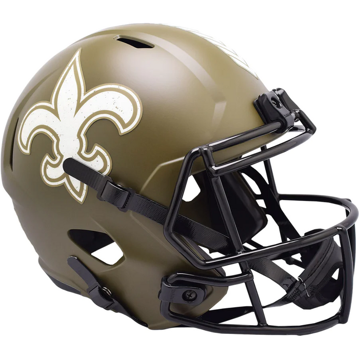 New Orleans Saints Replica Riddell Speed Full Size Helmet - SALUTE TO SERVICE