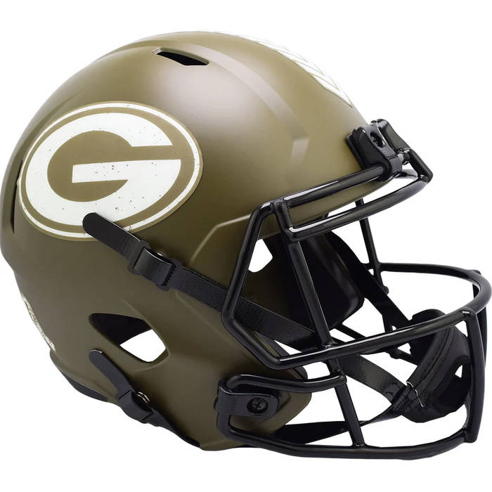 Green Bay Packers Replica Riddell Speed Full Size Helmet - SALUTE TO SERVICE