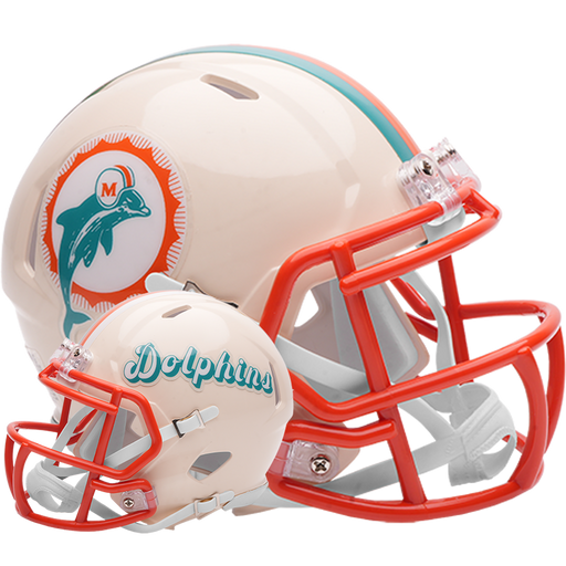 Miami Dolphins Riddell Mini Speed Helmet - RETRO - Game Day Treasures