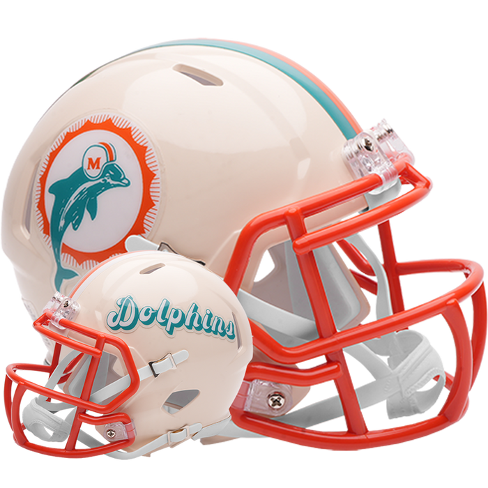 Miami Dolphins Riddell Mini Speed Helmet - RETRO