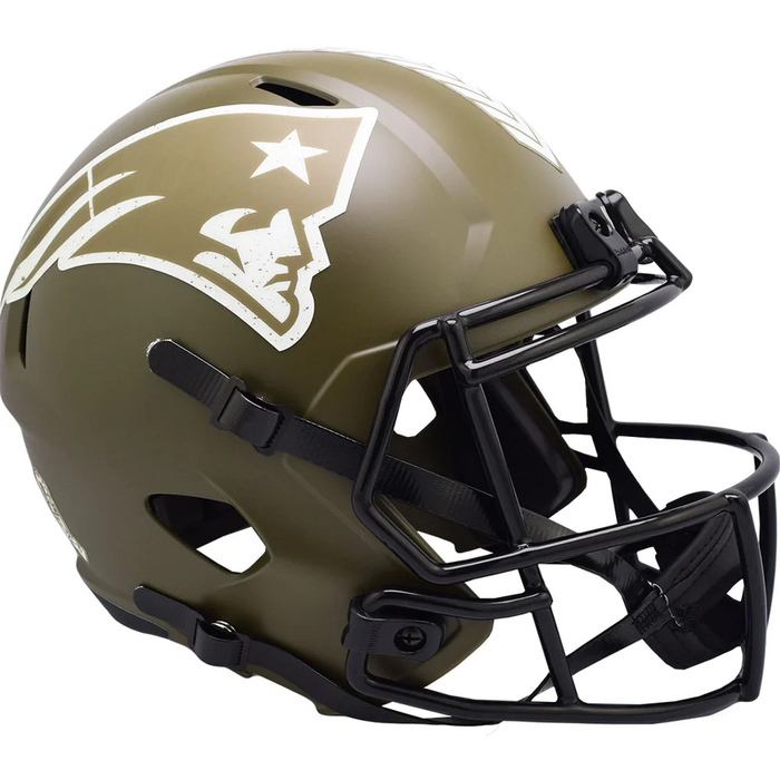 New England Patriots Replica Riddell Speed Full Size Helmet - SALUTE TO SERVICE