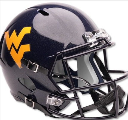 West Virginia Mountaineers Mini Speed Helmet - Glossy Navy