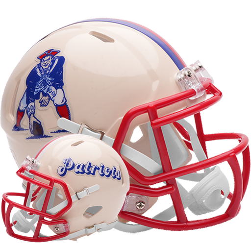 New England Patriots Riddell Mini Speed Helmet - RETRO - Game Day Treasures