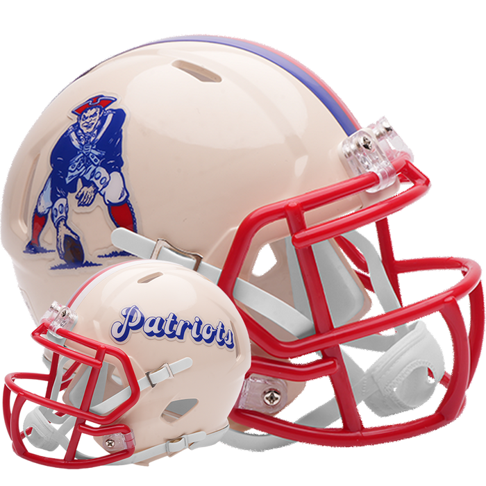 New England Patriots Riddell Mini Speed Helmet - RETRO - Game Day Treasures