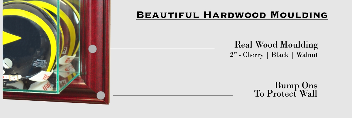 Wall Mounted Mini Helmet Display Case with Mirrors - Game Day Treasures