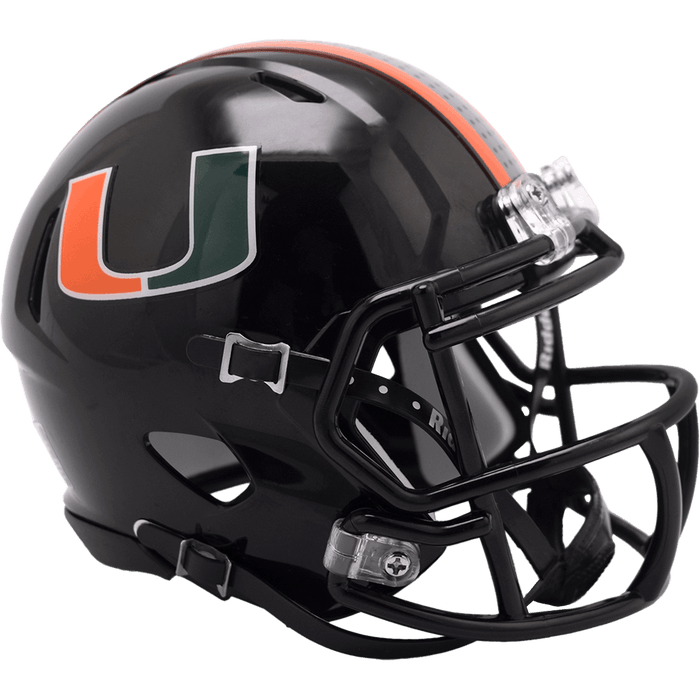 Miami Hurricanes Riddell Mini Speed Helmet - Black - Game Day Treasures