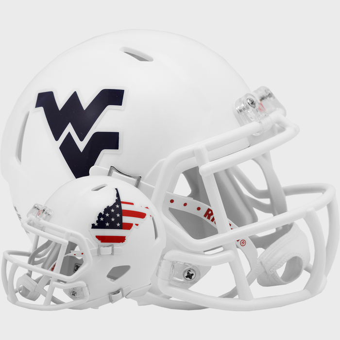 West Virginia Mountaineers Riddell Mini Speed Helmet - Stars and Stripes