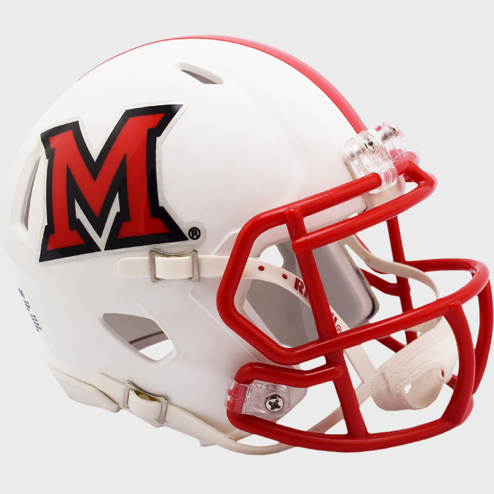 Miami of Ohio Redhawks Riddell Mini Speed Helmet - Matte White