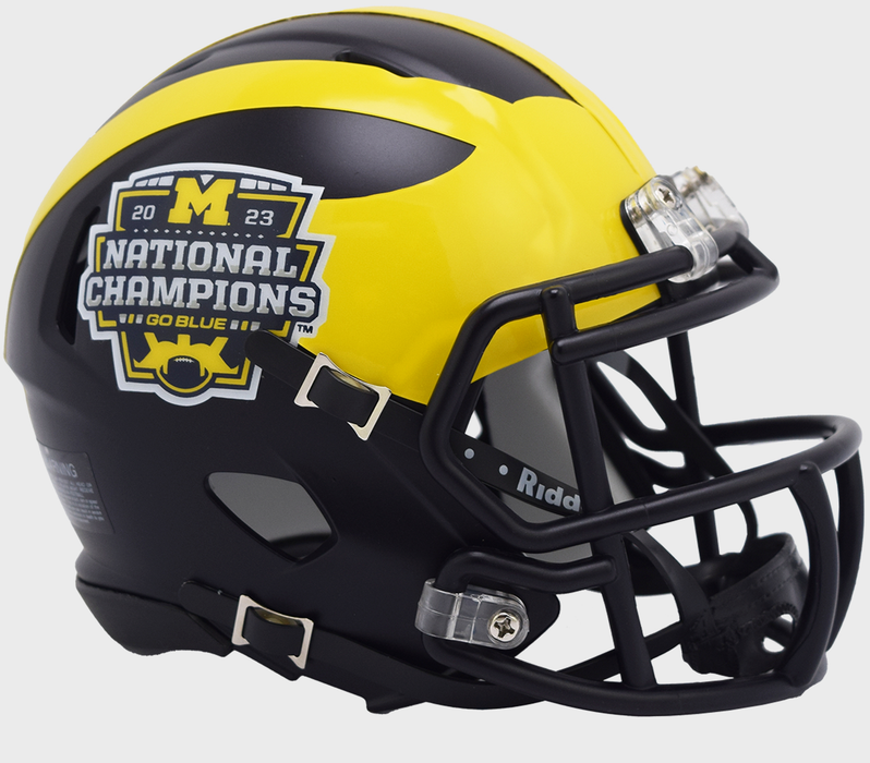 Michigan Wolverines Riddell Mini Speed Helmet - 2023 National Champs