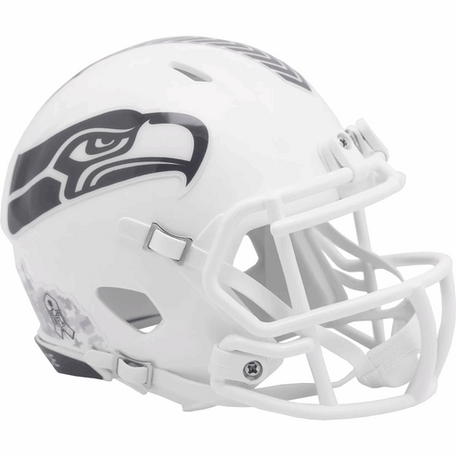 Seattle Seahawks Mini Speed Helmet - Salute To Service 2024 - Game Day Treasures