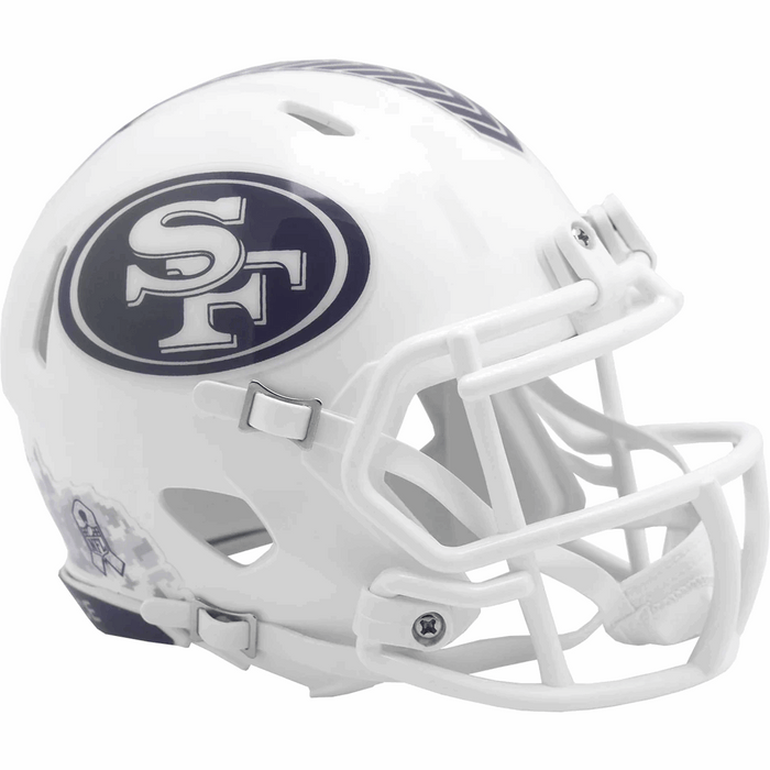 San Francisco 49ers Mini Speed Helmet - Salute To Service 2024 - Game Day Treasures