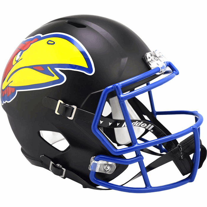 Kansas Jayhawks Replica Riddell Speed Helmet - Black - Game Day Treasures