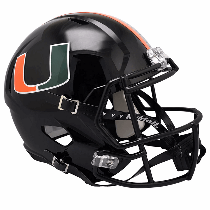 Miami Hurricanes Replica Riddell Speed Helmet - Black - Game Day Treasures