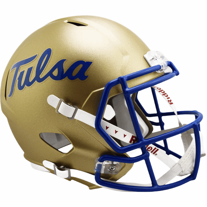 Tulsa Golden Hurricane Replica Speed Helmet - Script - Game Day Treasures
