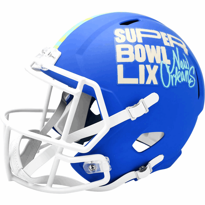 Super Bowl 59 Replica Riddell Speed Helmet - Flat Royal Blue - Game Day Treasures