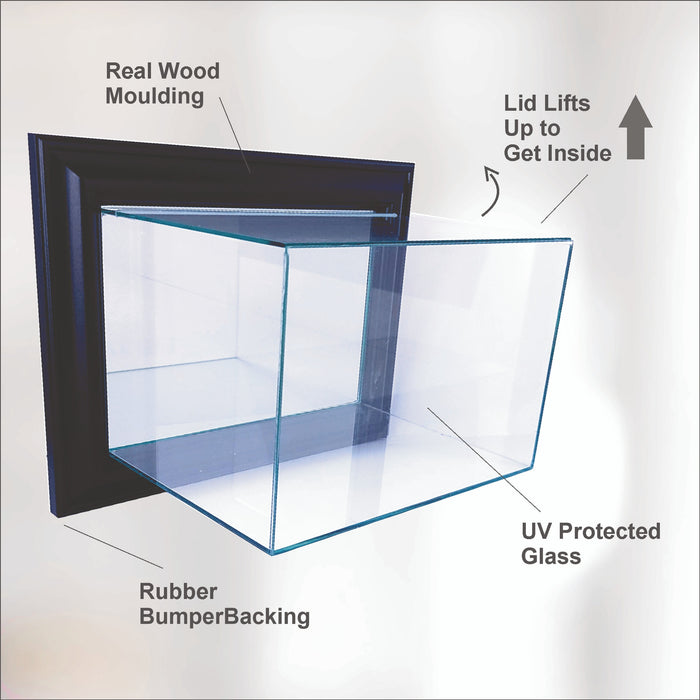 Wall Mounted Triple Hockey Puck Display Case with Mirrors - Game Day Treasures
