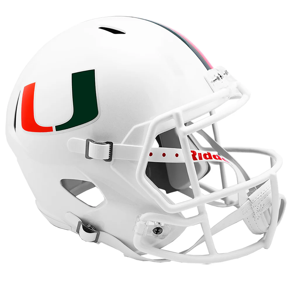 Chrome Miami Hurricanes Full Size Football Helmet Decals