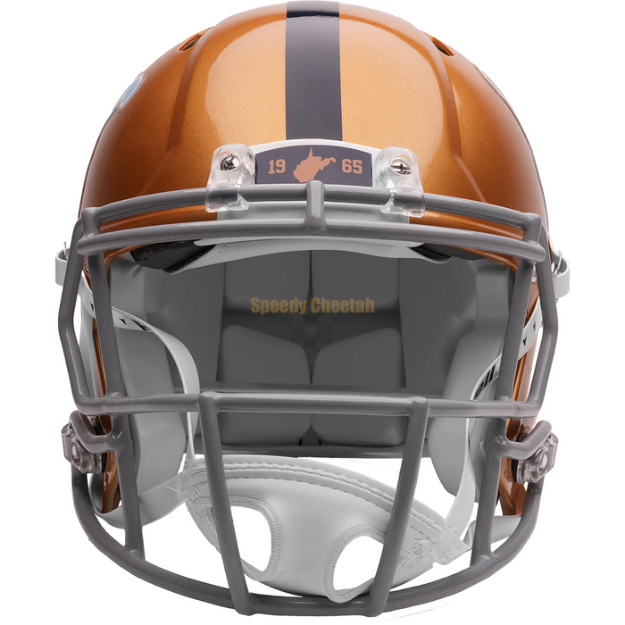 West Virginia Mountaineers Authentic Speed Helmet - Gold Throwback - Game Day Treasures